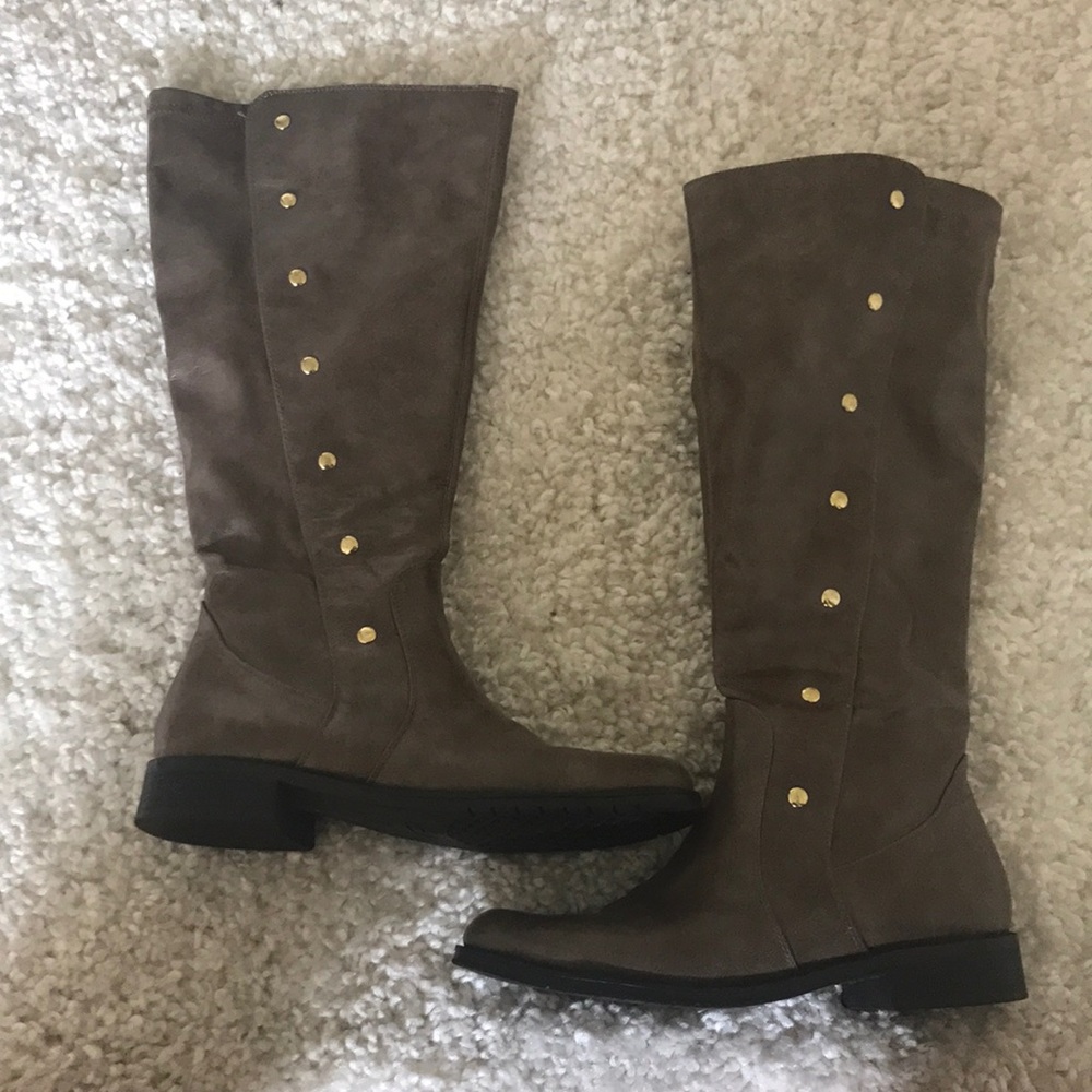 Taupe knee boots